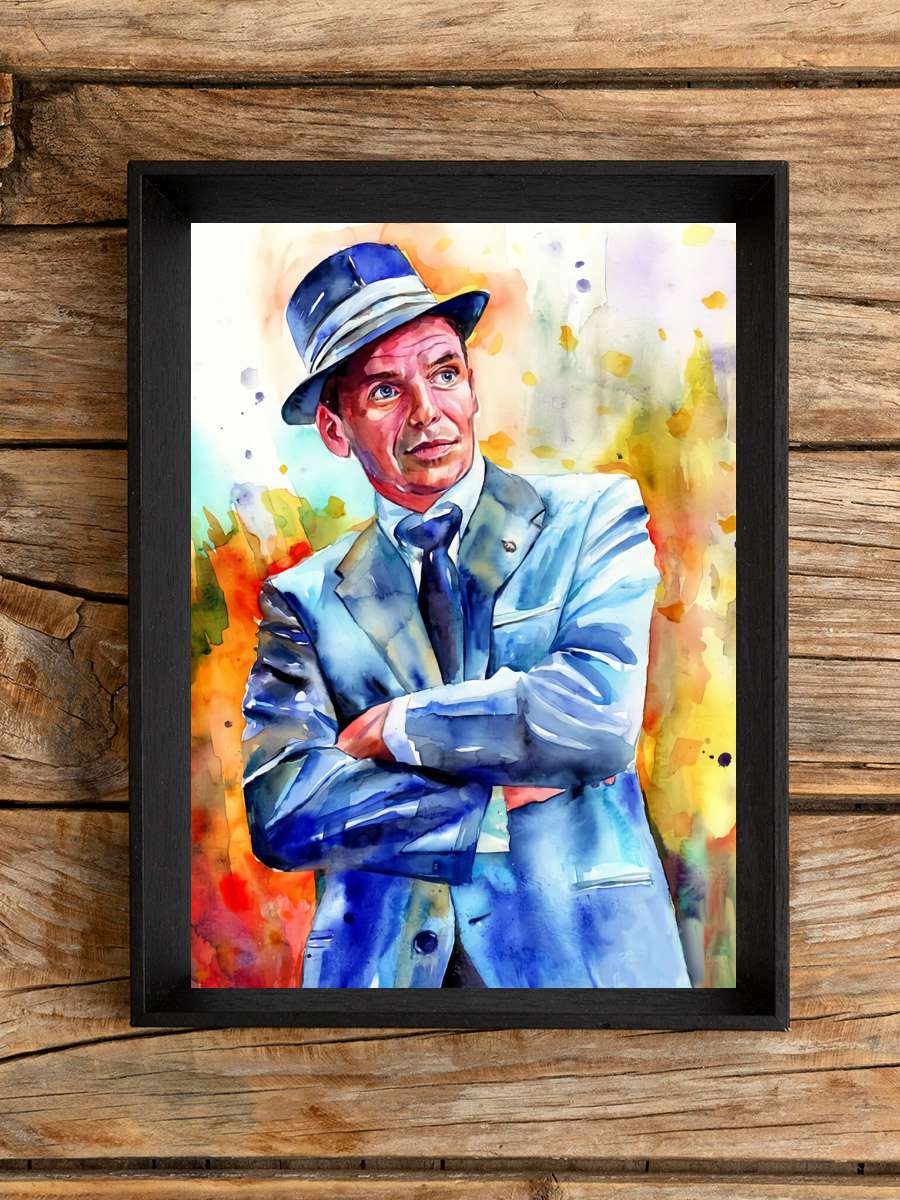 F.Sinatra Painting Müzik Poster Tablo Siyah Çerçeveli Yüksek Kalite Müzik Duvar Tablo