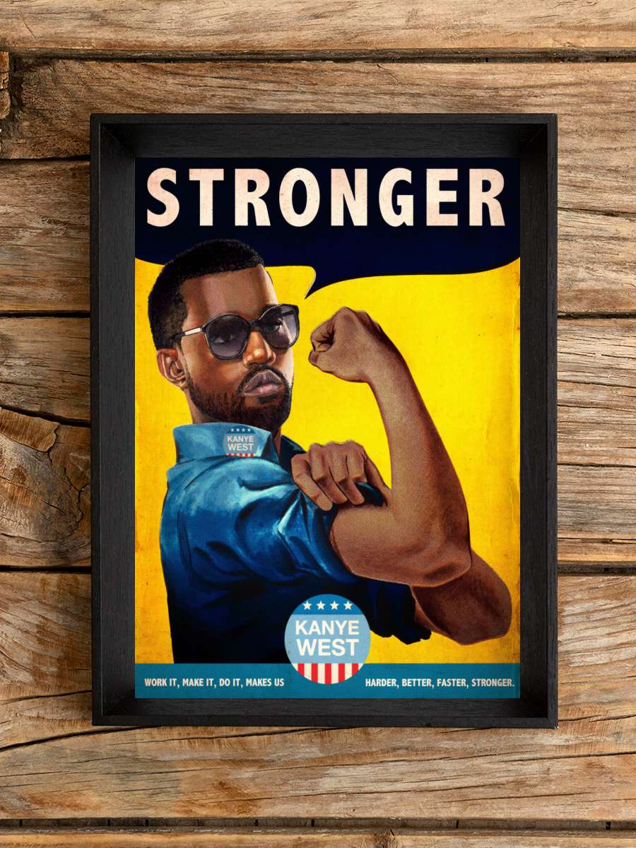 Stronger Müzik Poster Tablo Siyah Çerçeveli Yüksek Kalite Müzik Duvar Tablo