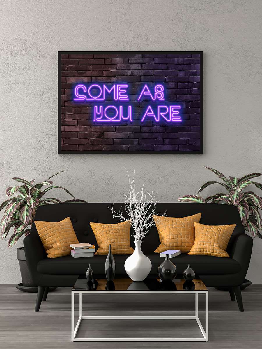 Come as you are Müzik Poster Tablo Siyah Çerçeveli Yüksek Kalite Müzik Duvar Tablo