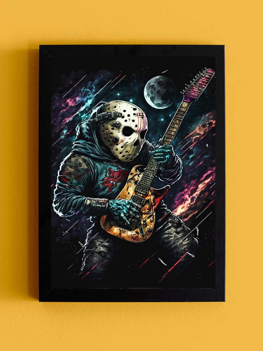 Rock Guitar Space Müzik Poster Tablo Siyah Çerçeveli Yüksek Kalite Müzik Duvar Tablo