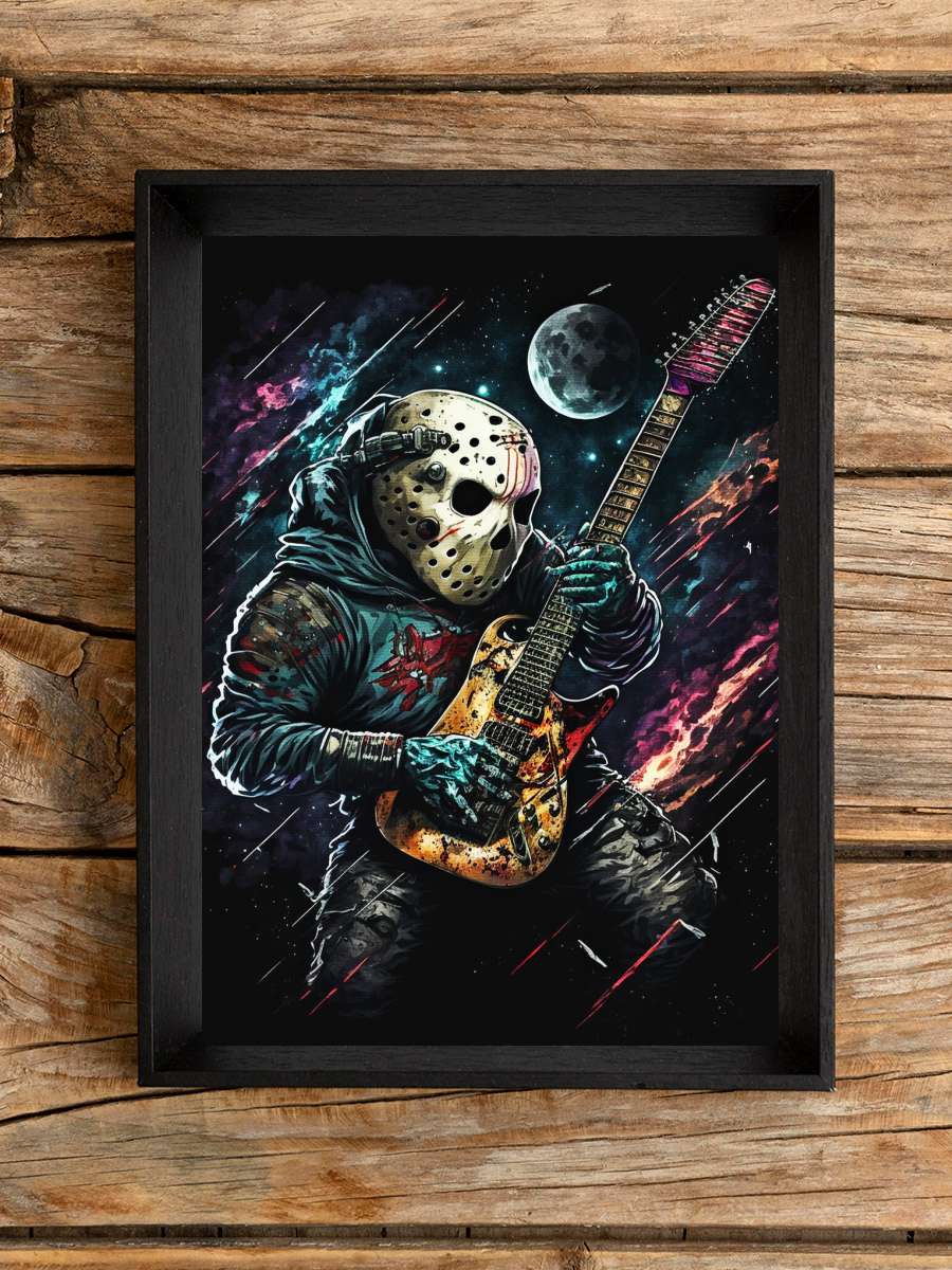 Rock Guitar Space Müzik Poster Tablo Siyah Çerçeveli Yüksek Kalite Müzik Duvar Tablo