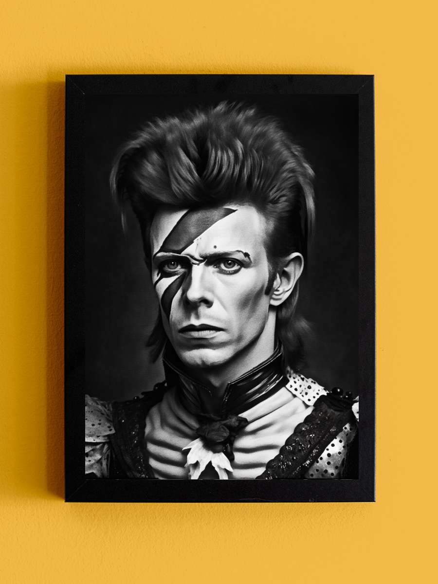 Black Bowie Müzik Poster Tablo Siyah Çerçeveli Yüksek Kalite Müzik Duvar Tablo