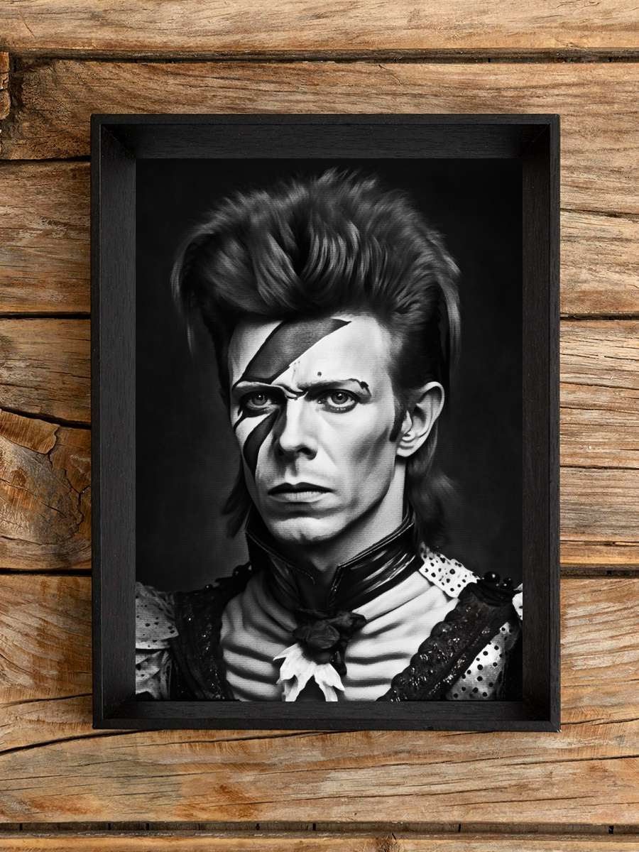 Black Bowie Müzik Poster Tablo Siyah Çerçeveli Yüksek Kalite Müzik Duvar Tablo