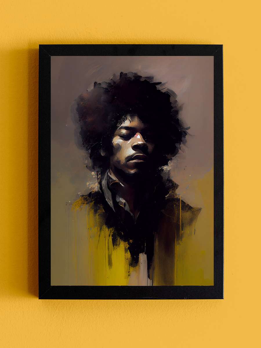 Hendrix Painting nr. 2 Müzik Poster Tablo Siyah Çerçeveli Yüksek Kalite Müzik Duvar Tablo