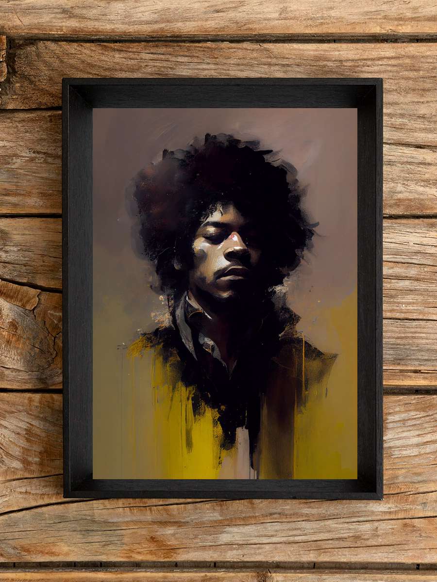 Hendrix Painting nr. 2 Müzik Poster Tablo Siyah Çerçeveli Yüksek Kalite Müzik Duvar Tablo