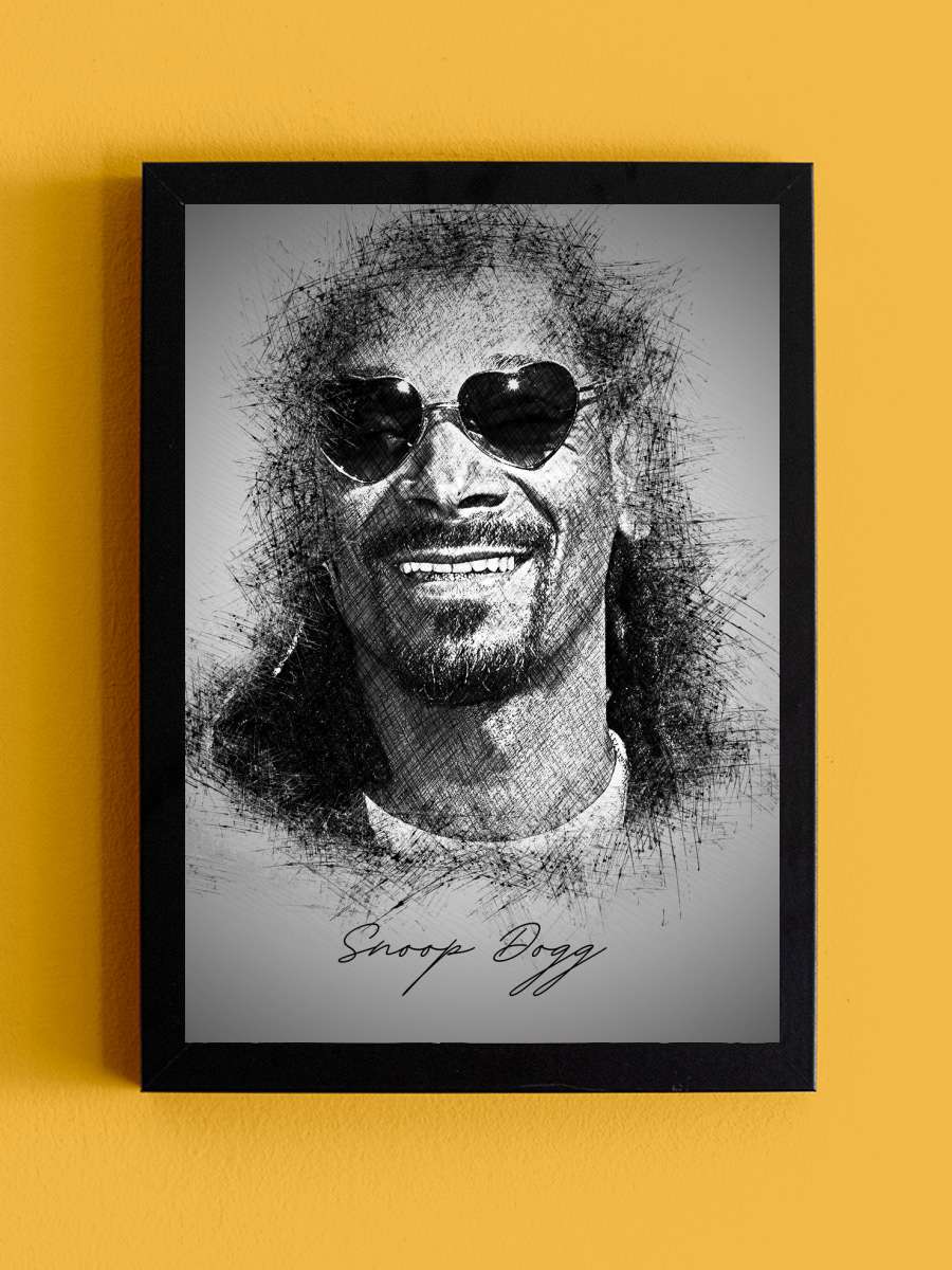 S. Dogg Sketch Müzik Poster Tablo Siyah Çerçeveli Yüksek Kalite Müzik Duvar Tablo