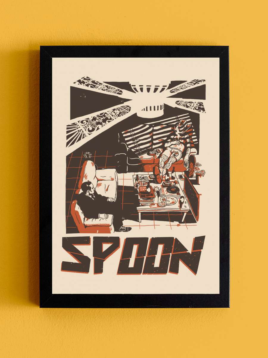 Spoon Poster Müzik Poster Tablo Siyah Çerçeveli Yüksek Kalite Müzik Duvar Tablo