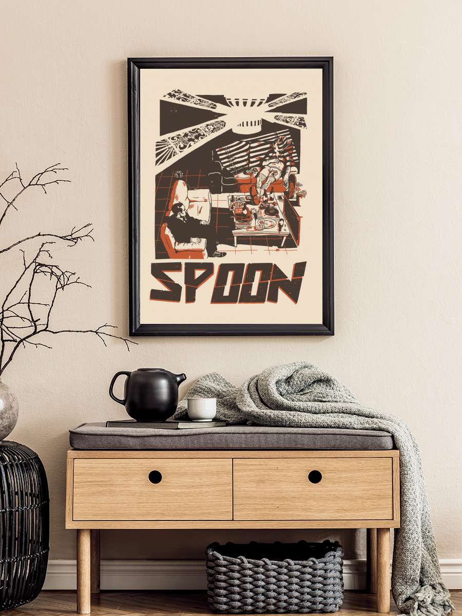 Spoon Poster Müzik Poster Tablo Siyah Çerçeveli Yüksek Kalite Müzik Duvar Tablo