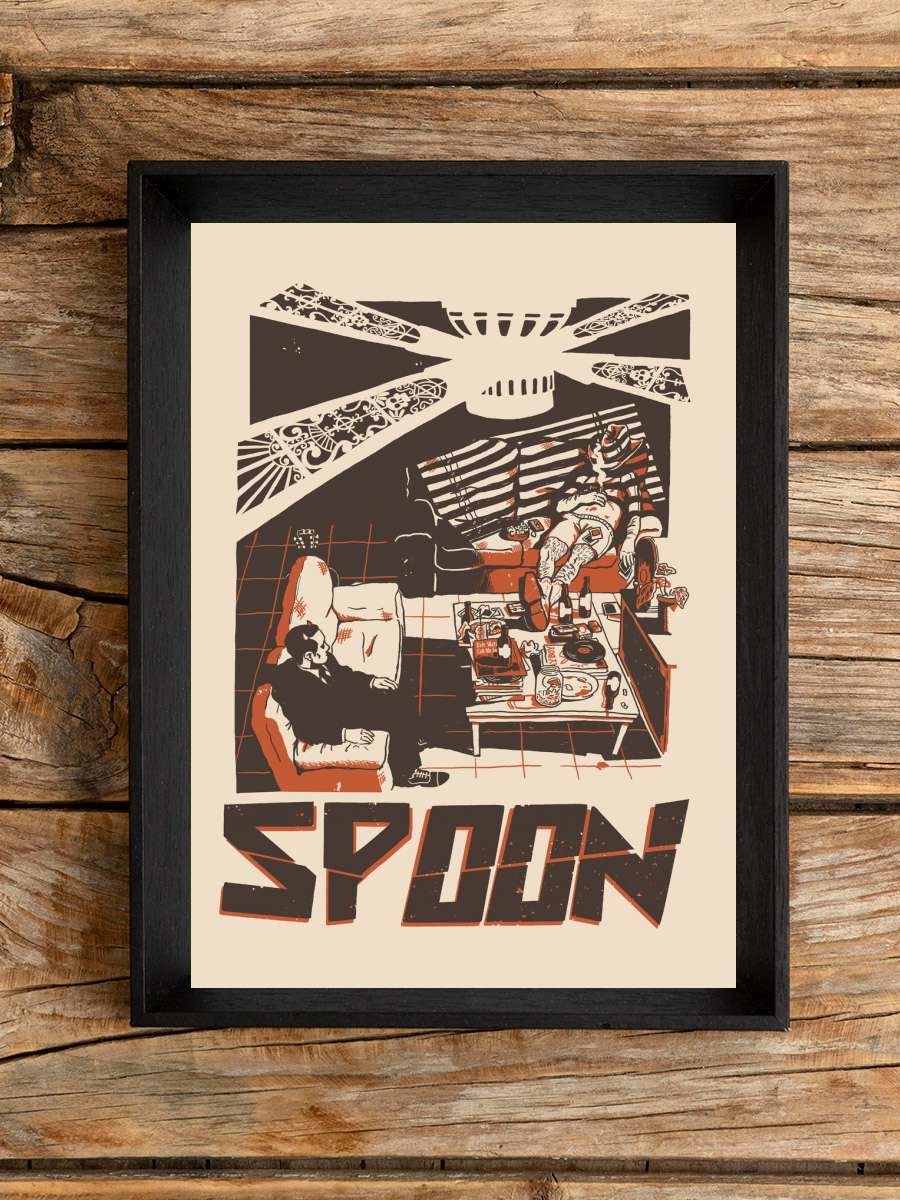 Spoon Poster Müzik Poster Tablo Siyah Çerçeveli Yüksek Kalite Müzik Duvar Tablo