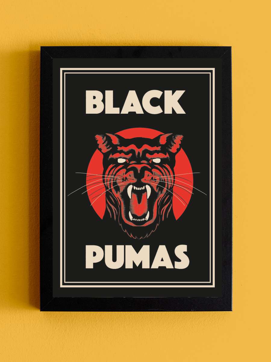 Black Pumas Poster Müzik Poster Tablo Siyah Çerçeveli Yüksek Kalite Müzik Duvar Tablo