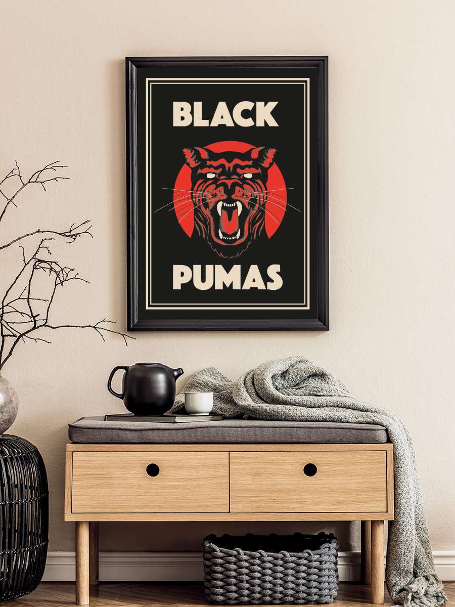 Black Pumas Poster Müzik Poster Tablo Siyah Çerçeveli Yüksek Kalite Müzik Duvar Tablo