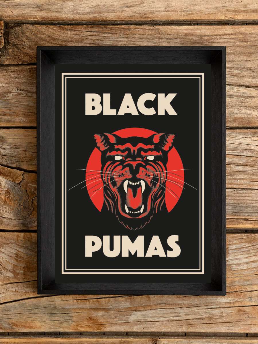 Black Pumas Poster Müzik Poster Tablo Siyah Çerçeveli Yüksek Kalite Müzik Duvar Tablo