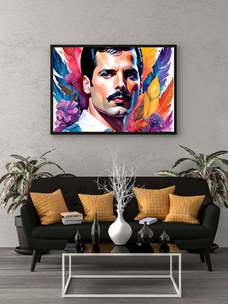 Portrait colorful Müzik Poster Tablo Siyah Çerçeveli Yüksek Kalite Müzik Duvar Tablo