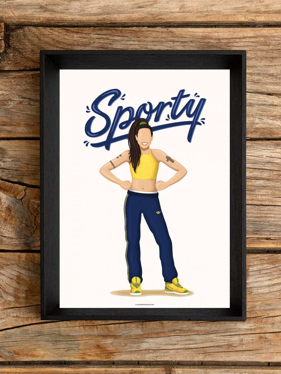 Sporty Spice Müzik Poster Tablo Siyah Çerçeveli Yüksek Kalite Müzik Duvar Tablo