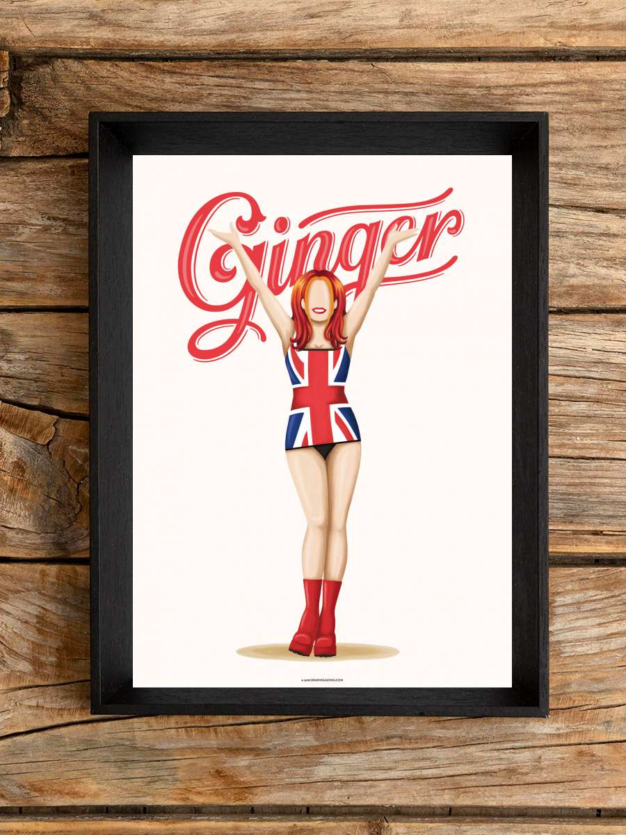 Ginger Spice Müzik Poster Tablo Siyah Çerçeveli Yüksek Kalite Müzik Duvar Tablo