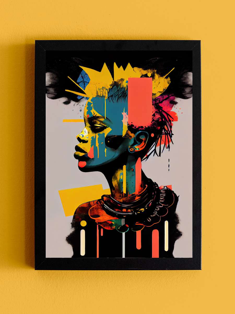 Creative Afrofuturist… Afrofuturist Illustration of Punk Black Man Müzik Poster Tablo Siyah Çerçeveli Yüksek Kalite Müzik Duvar Tablo