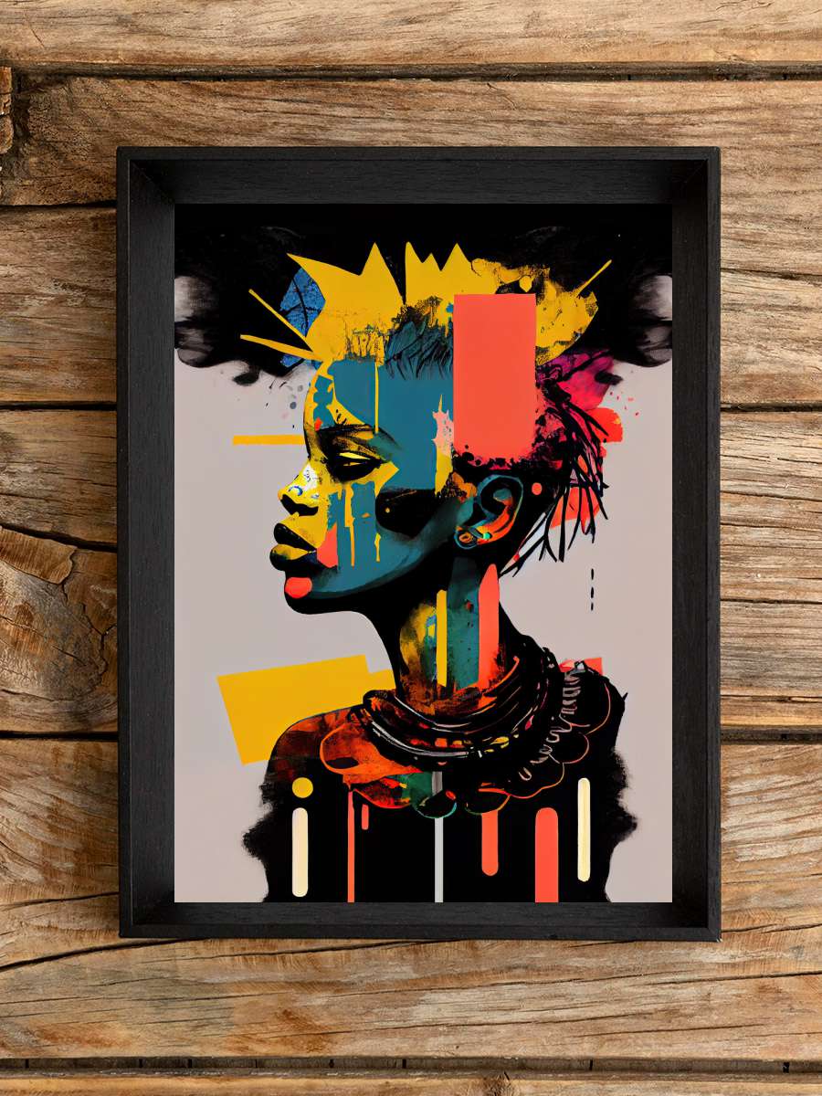 Creative Afrofuturist… Afrofuturist Illustration of Punk Black Man Müzik Poster Tablo Siyah Çerçeveli Yüksek Kalite Müzik Duvar Tablo