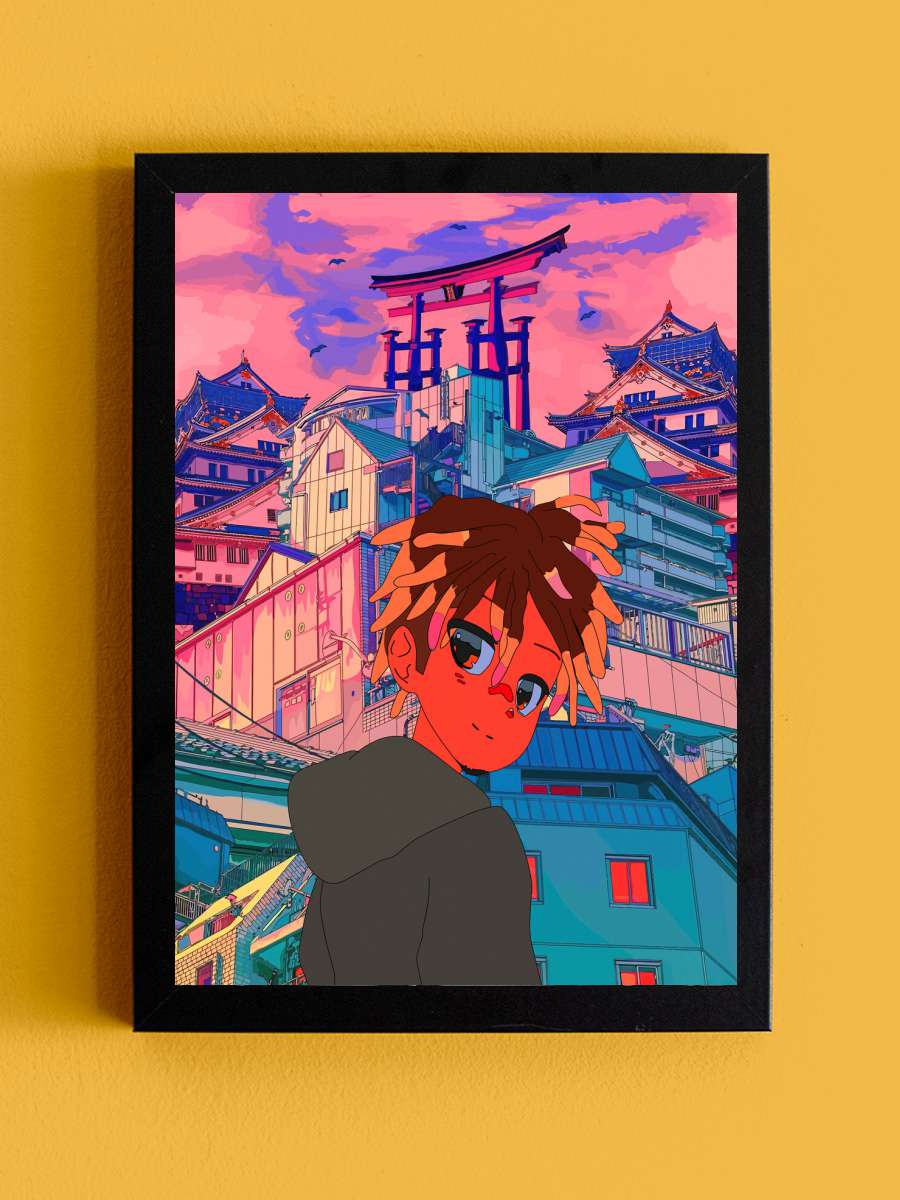 juice wrld after in japan Müzik Poster Tablo Siyah Çerçeveli Yüksek Kalite Müzik Duvar Tablo