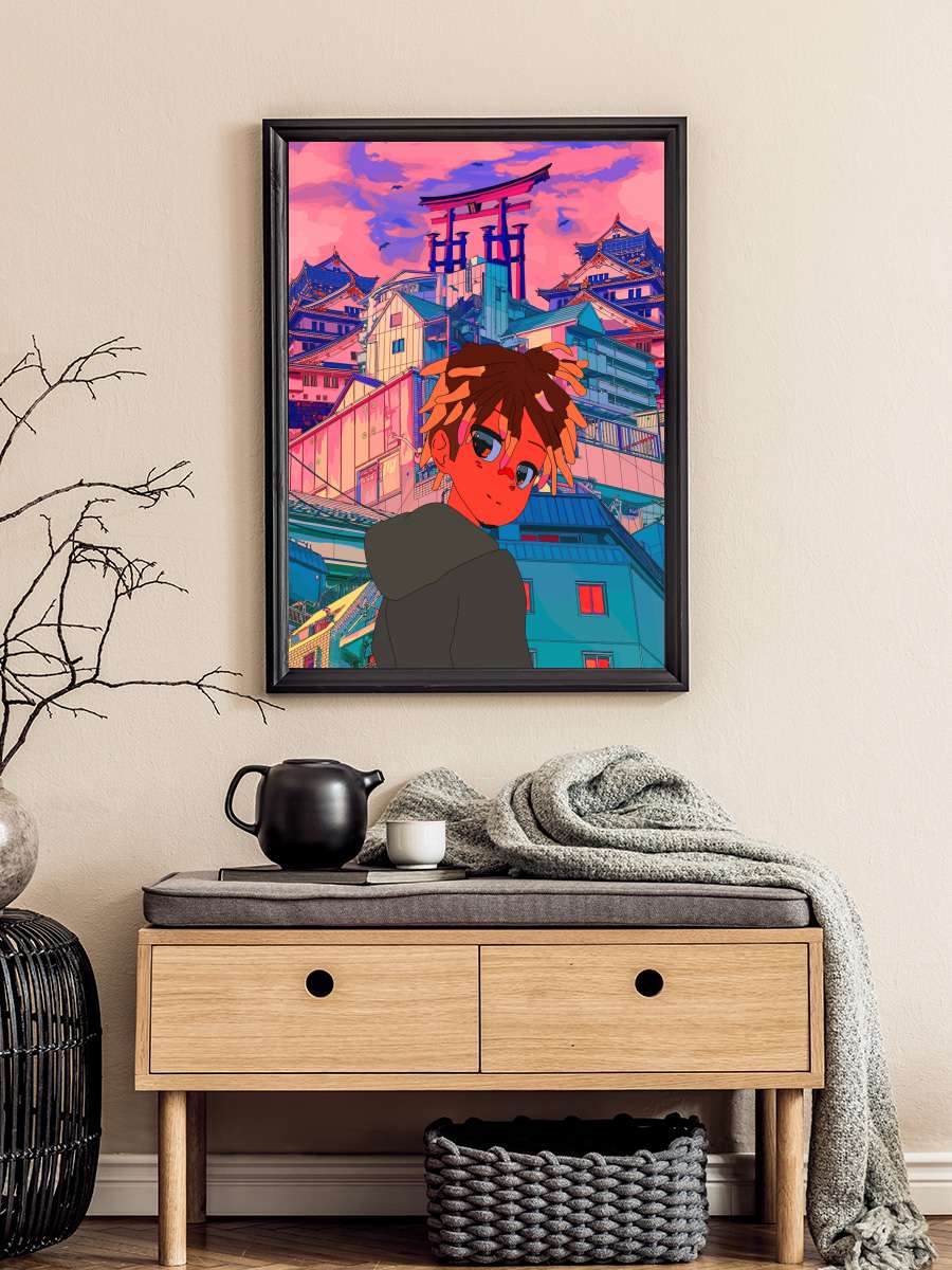 juice wrld after in japan Müzik Poster Tablo Siyah Çerçeveli Yüksek Kalite Müzik Duvar Tablo