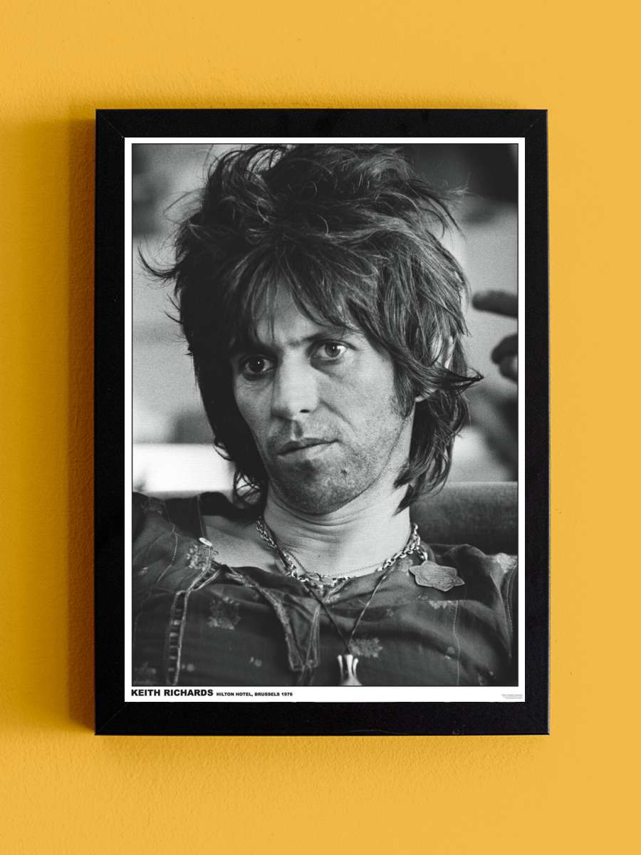 Keith Richards - Hilton Müzik Poster Tablo Siyah Çerçeveli Yüksek Kalite Müzik Duvar Tablo