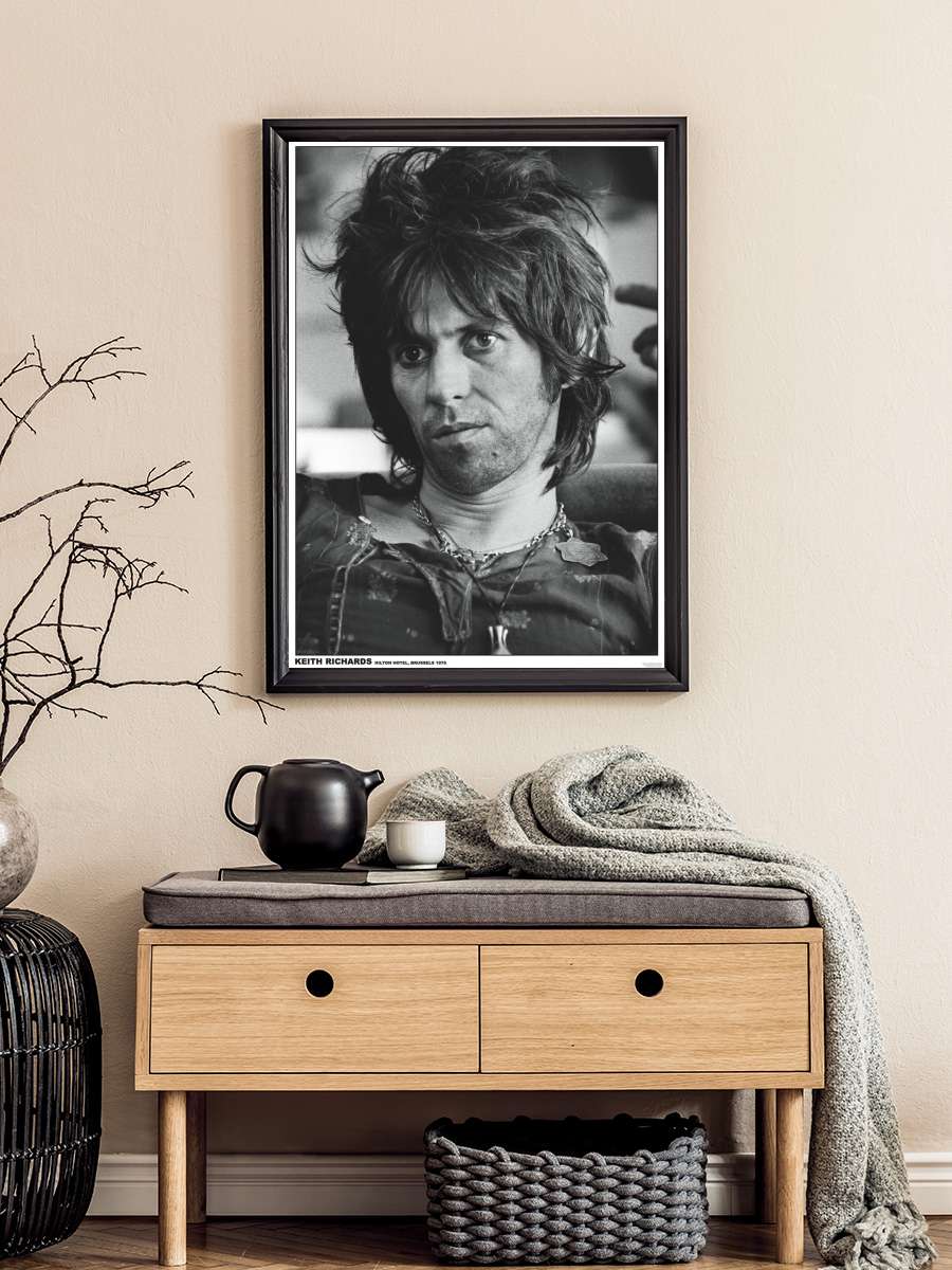 Keith Richards - Hilton Müzik Poster Tablo Siyah Çerçeveli Yüksek Kalite Müzik Duvar Tablo