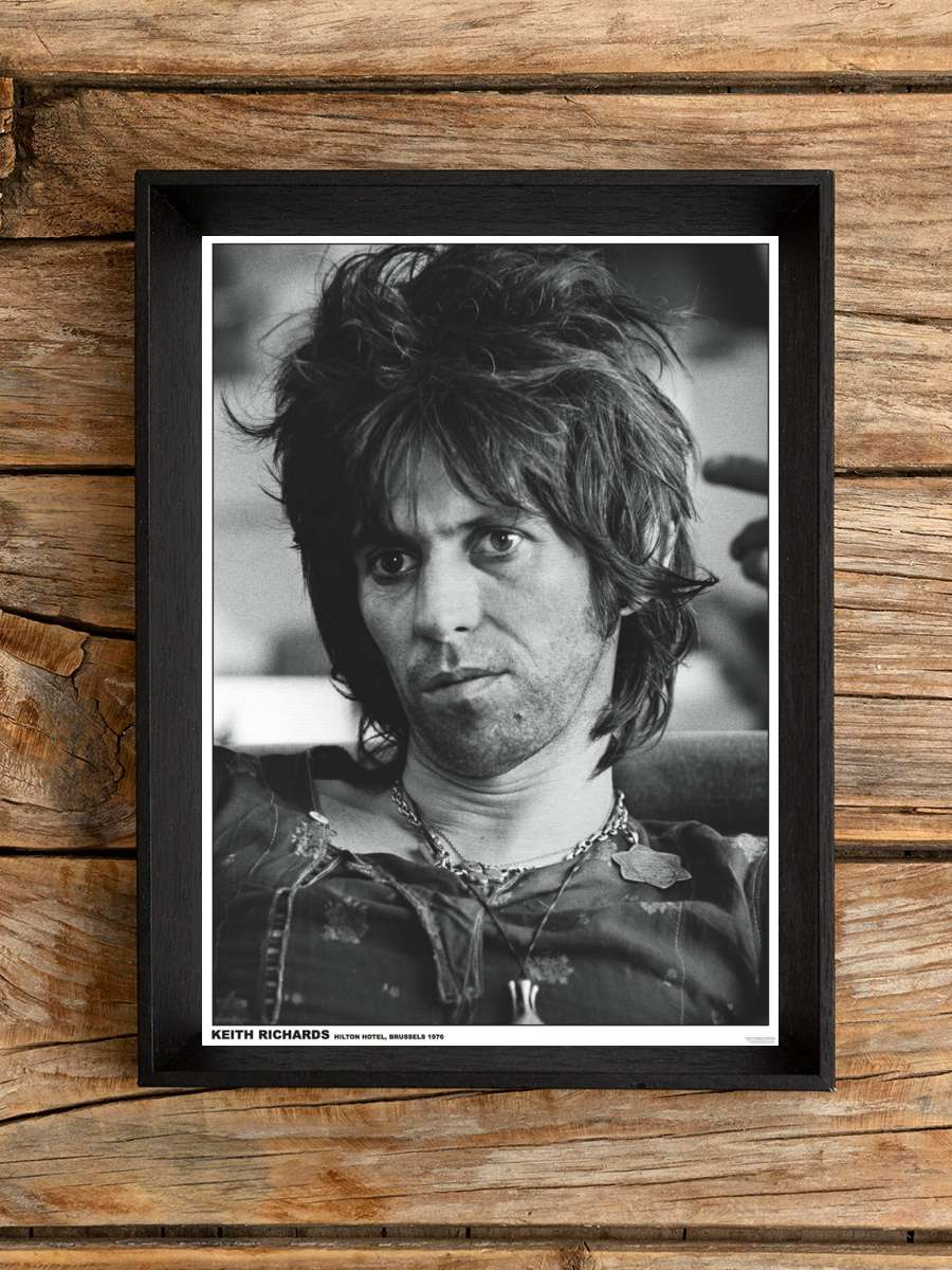 Keith Richards - Hilton Müzik Poster Tablo Siyah Çerçeveli Yüksek Kalite Müzik Duvar Tablo