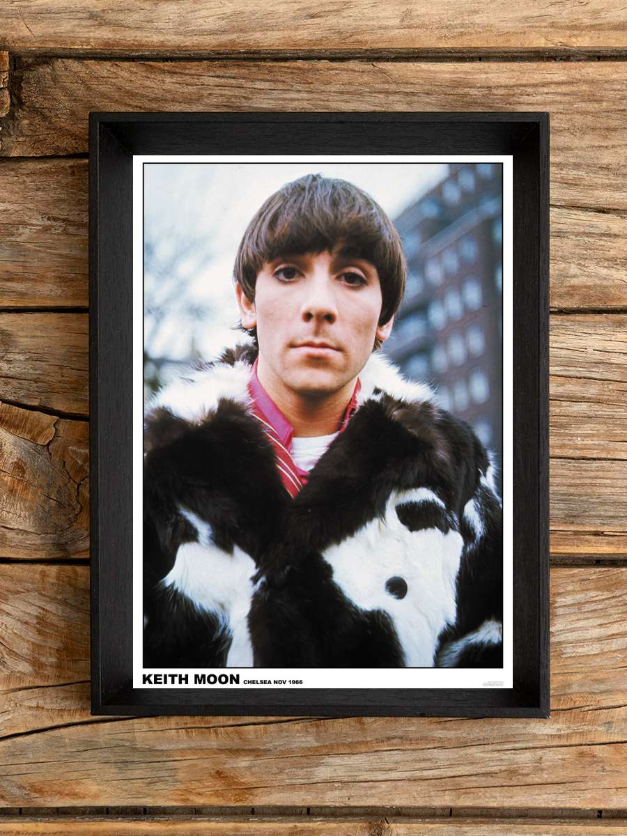 Keith Moon - Chelsea November 1966 Müzik Poster Tablo Siyah Çerçeveli Yüksek Kalite Müzik Duvar Tablo