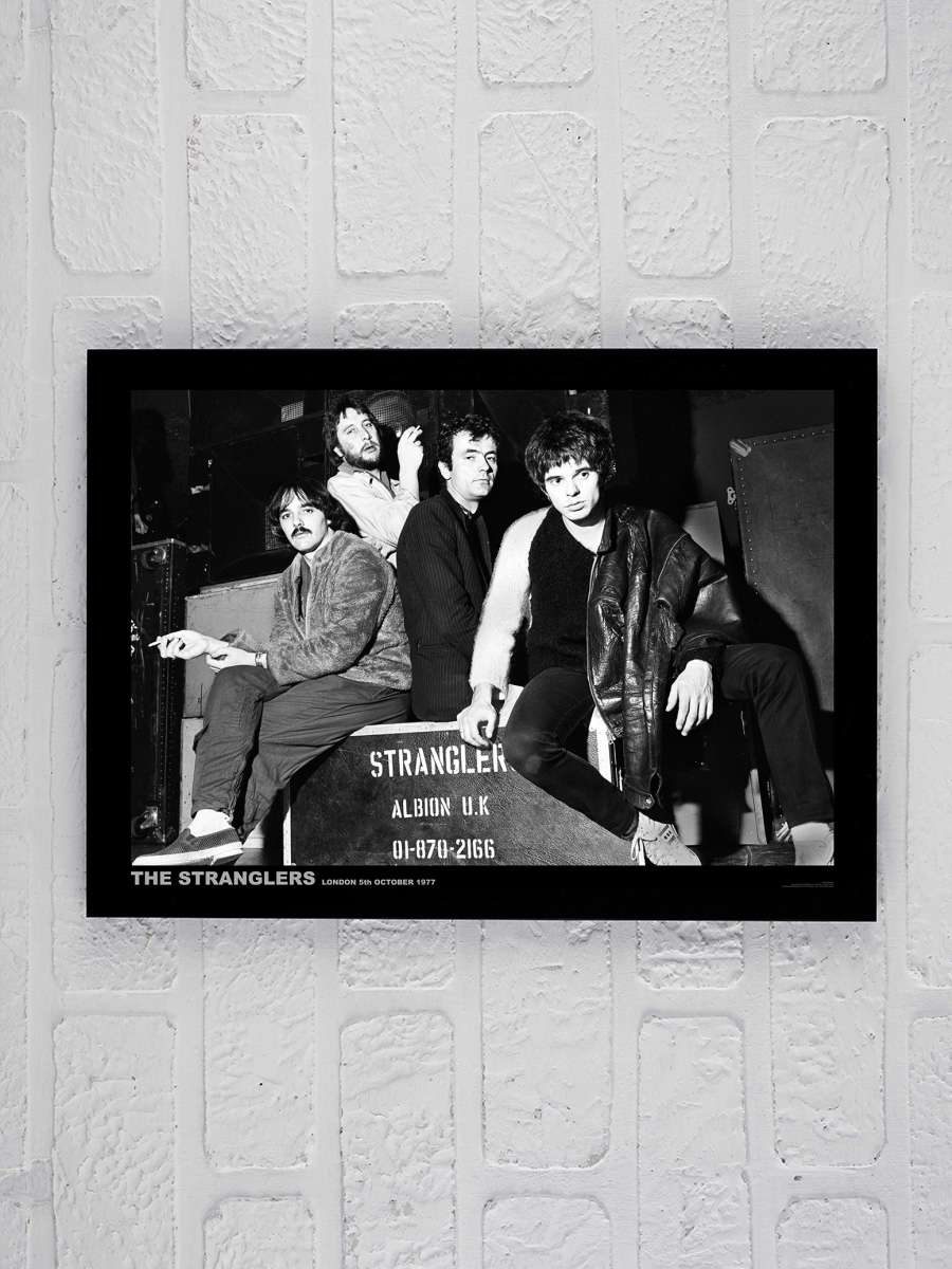 The Stranglers - London 1977 Müzik Poster Tablo Siyah Çerçeveli Yüksek Kalite Müzik Duvar Tablo