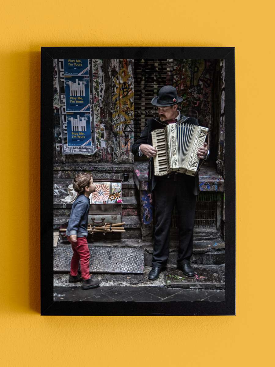 The Busker and the Boy Müzik Poster Tablo Siyah Çerçeveli Yüksek Kalite Müzik Duvar Tablo