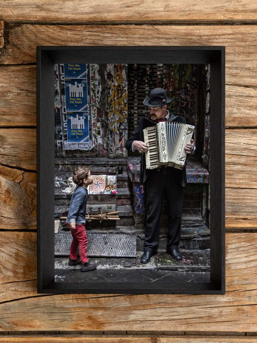 The Busker and the Boy Müzik Poster Tablo Siyah Çerçeveli Yüksek Kalite Müzik Duvar Tablo