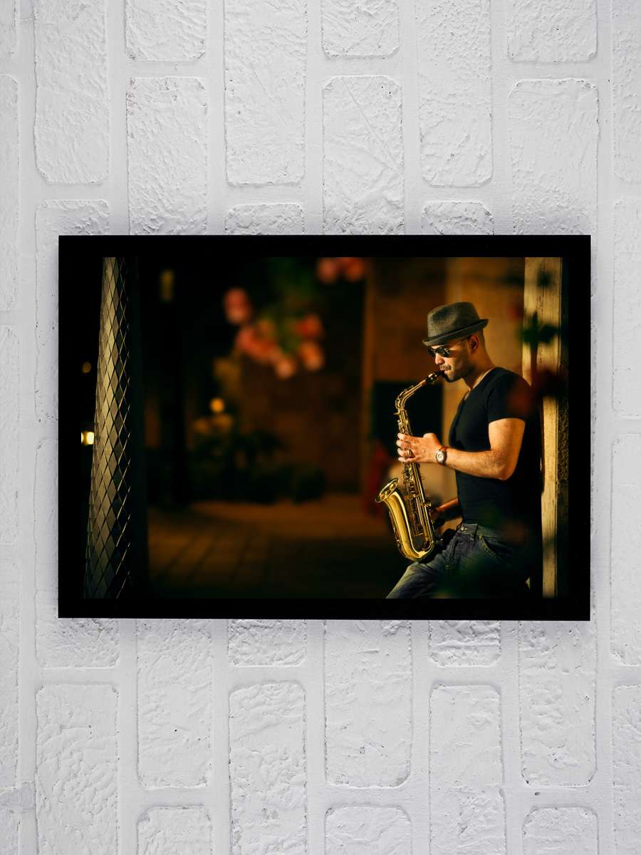 Mood with jazz Müzik Poster Tablo Siyah Çerçeveli Yüksek Kalite Müzik Duvar Tablo