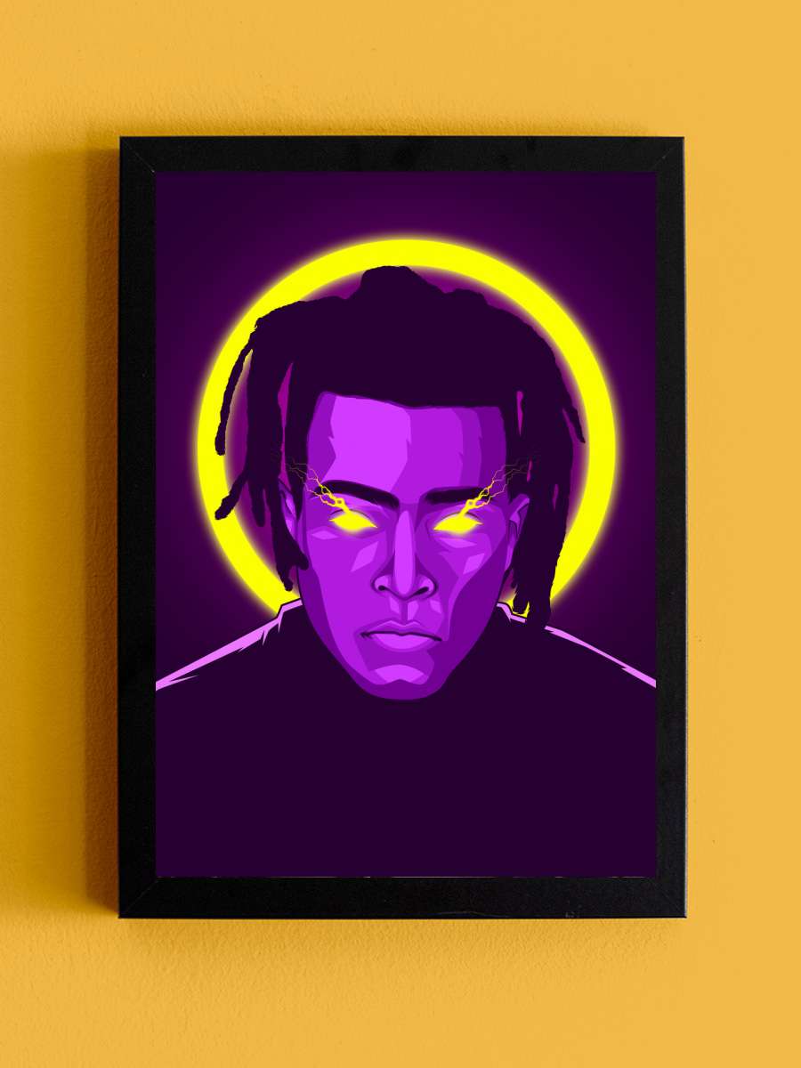 Xxx Neon Art Rapper Müzik Poster Tablo Siyah Çerçeveli Yüksek Kalite Müzik Duvar Tablo