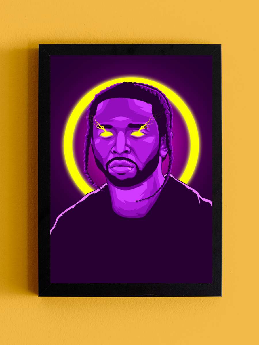 Pop Smoke Neon Art Rapper Müzik Poster Tablo Siyah Çerçeveli Yüksek Kalite Müzik Duvar Tablo