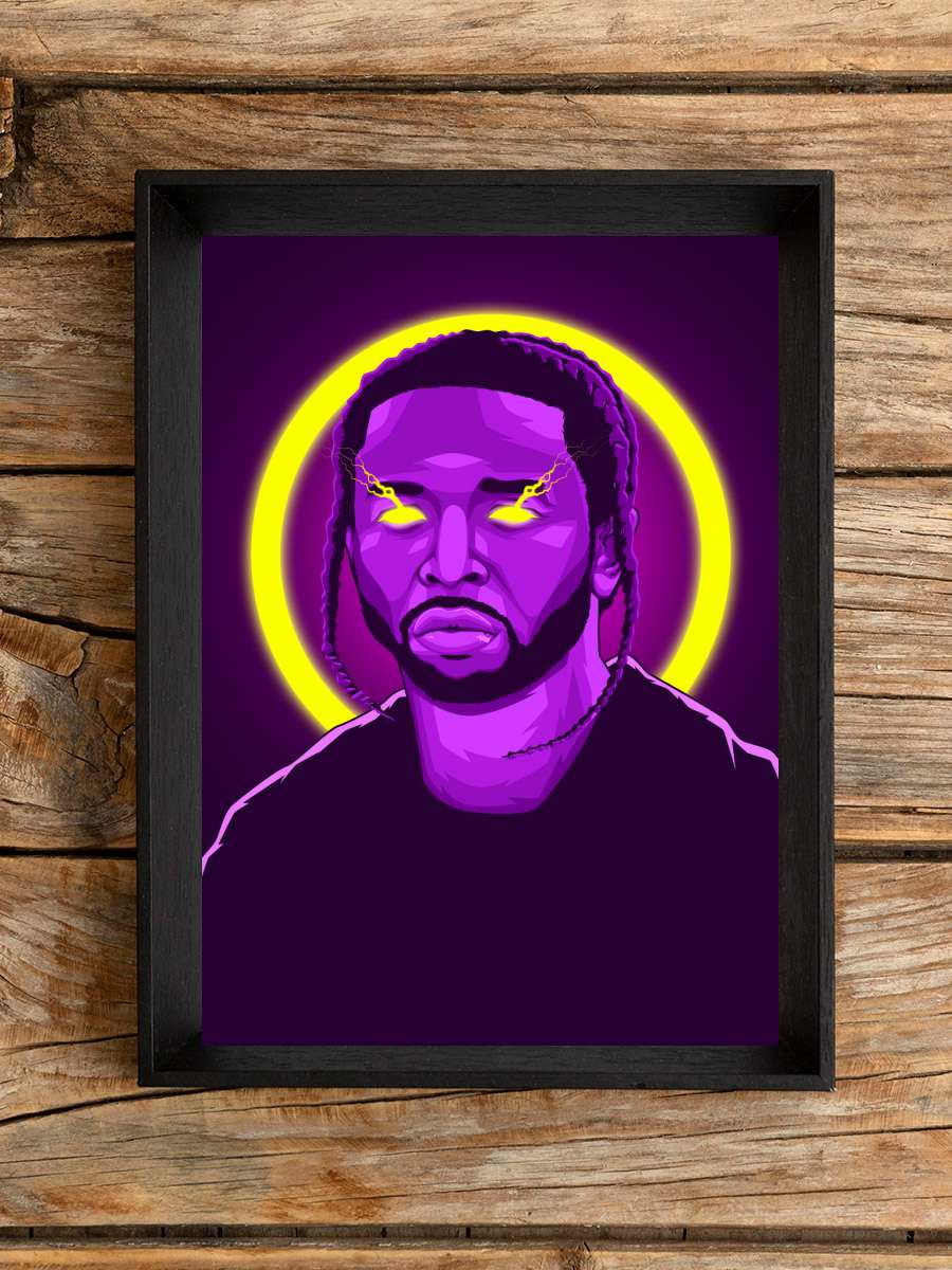 Pop Smoke Neon Art Rapper Müzik Poster Tablo Siyah Çerçeveli Yüksek Kalite Müzik Duvar Tablo