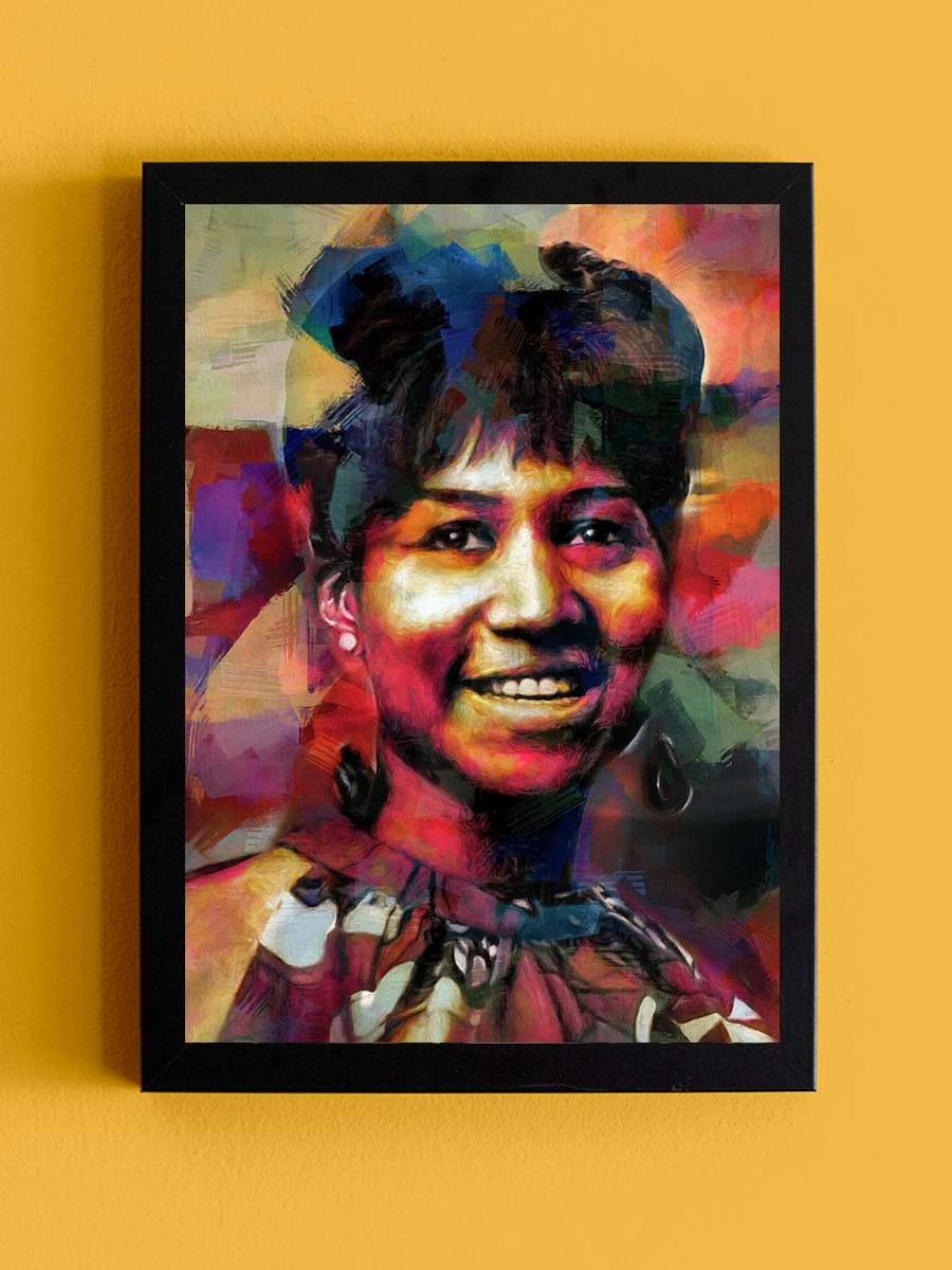 Aretha Müzik Poster Tablo Siyah Çerçeveli Yüksek Kalite Müzik Duvar Tablo