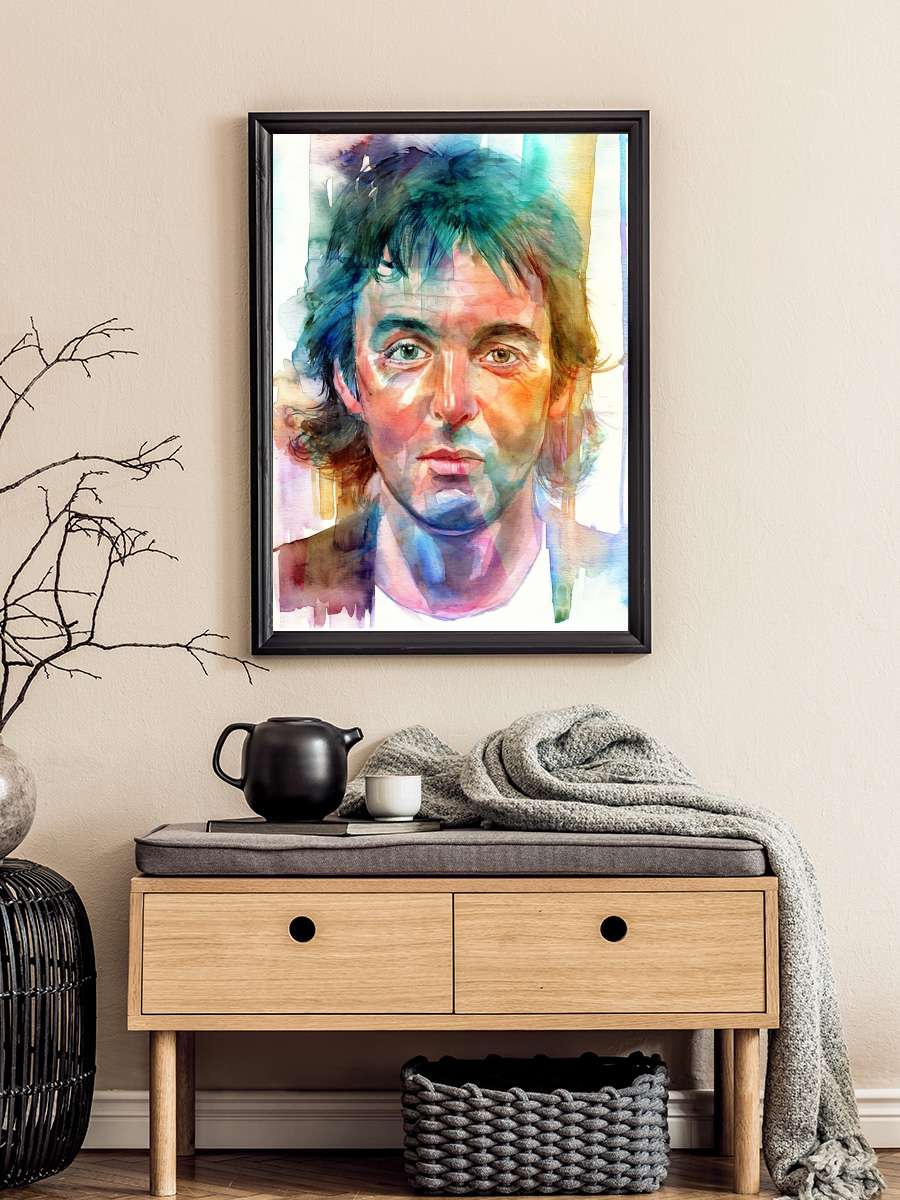 P. McCartney Portrait Watercolor Müzik Poster Tablo Siyah Çerçeveli Yüksek Kalite Müzik Duvar Tablo