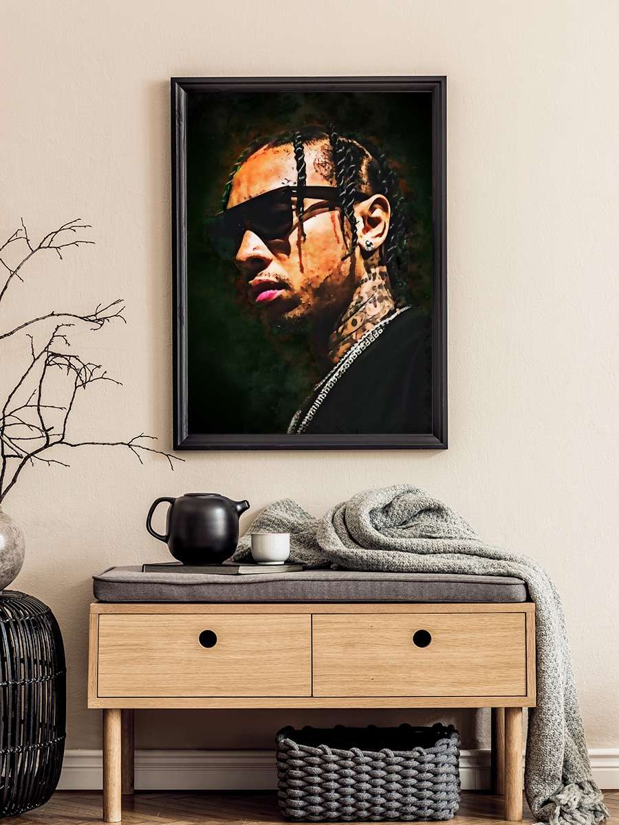 Tyga Müzik Poster Tablo Siyah Çerçeveli Yüksek Kalite Müzik Duvar Tablo