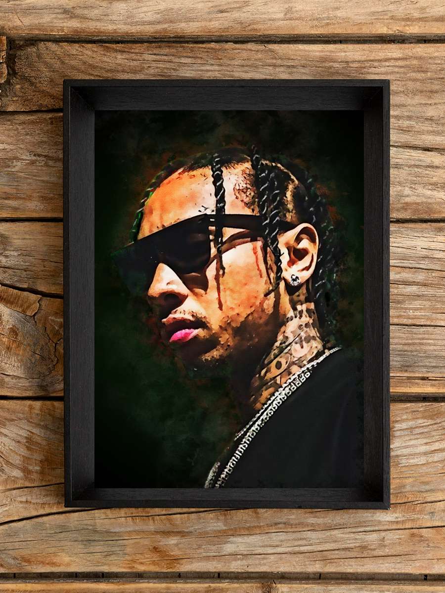 Tyga Müzik Poster Tablo Siyah Çerçeveli Yüksek Kalite Müzik Duvar Tablo