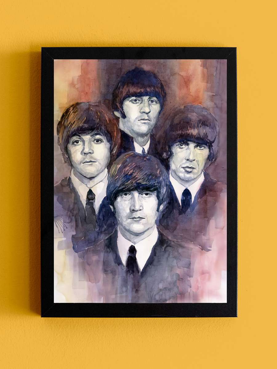 T. Beatles Painting Müzik Poster Tablo Siyah Çerçeveli Yüksek Kalite Müzik Duvar Tablo