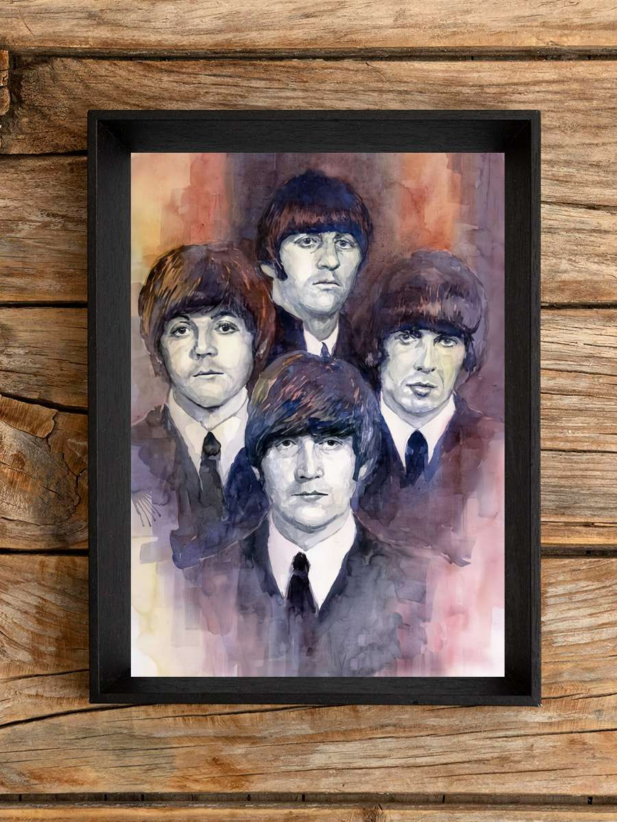 T. Beatles Painting Müzik Poster Tablo Siyah Çerçeveli Yüksek Kalite Müzik Duvar Tablo