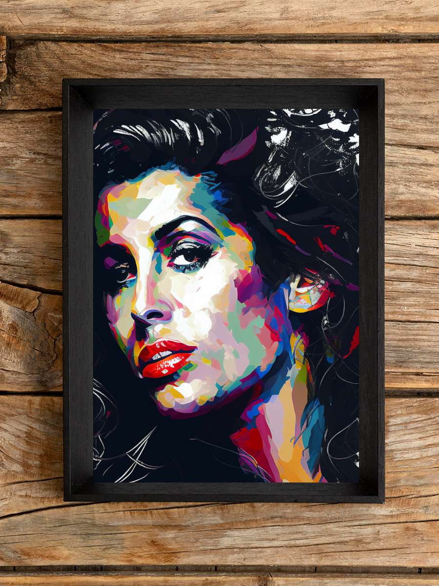 Amy Pop art style Müzik Poster Tablo Siyah Çerçeveli Yüksek Kalite Müzik Duvar Tablo