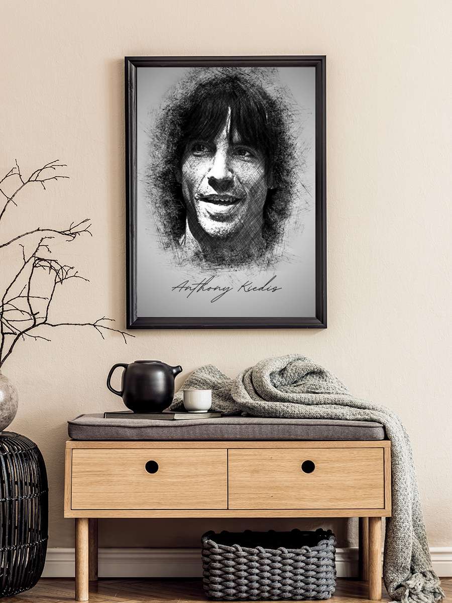 A. Kiedis Sketch Müzik Poster Tablo Siyah Çerçeveli Yüksek Kalite Müzik Duvar Tablo