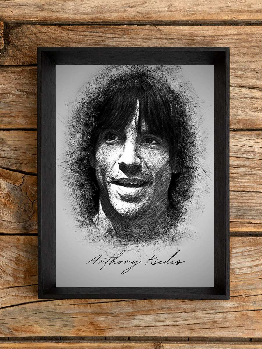 A. Kiedis Sketch Müzik Poster Tablo Siyah Çerçeveli Yüksek Kalite Müzik Duvar Tablo