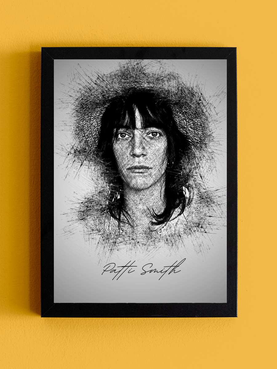 Patti S. Sketch Müzik Poster Tablo Siyah Çerçeveli Yüksek Kalite Müzik Duvar Tablo