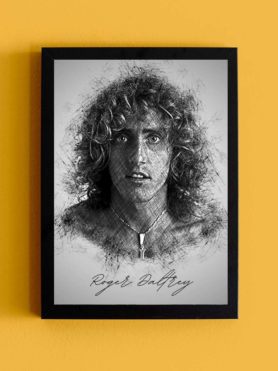 R. Daltrey Sketch Müzik Poster Tablo Siyah Çerçeveli Yüksek Kalite Müzik Duvar Tablo