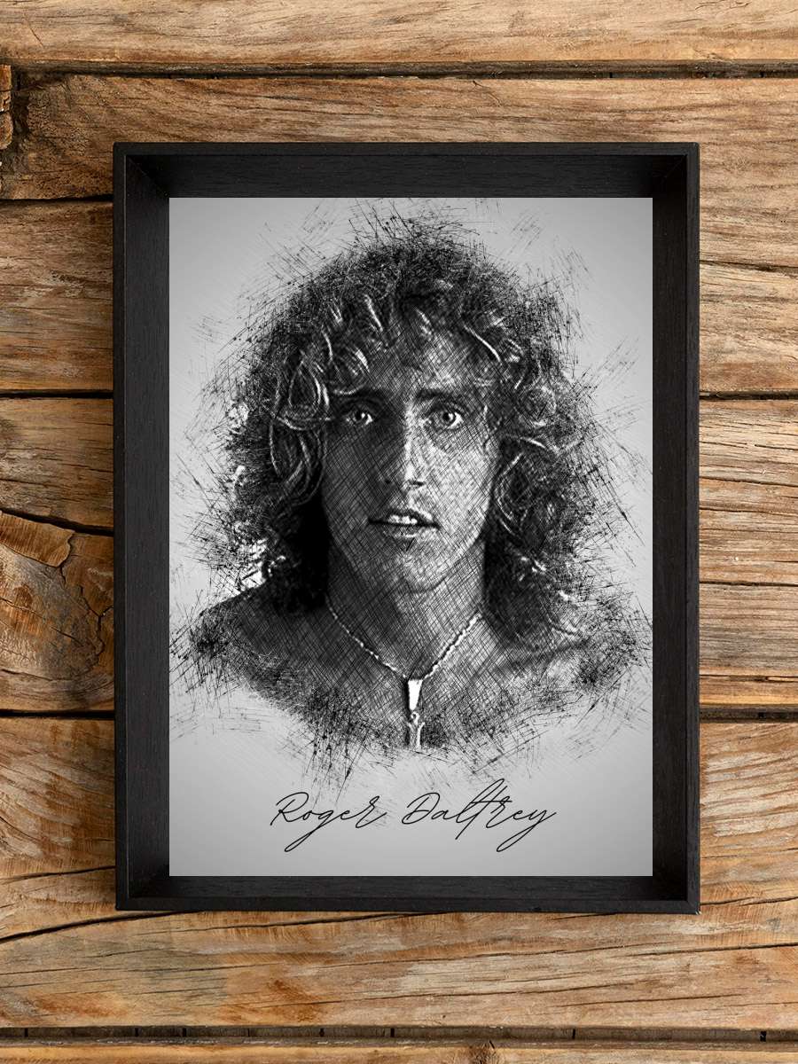 R. Daltrey Sketch Müzik Poster Tablo Siyah Çerçeveli Yüksek Kalite Müzik Duvar Tablo