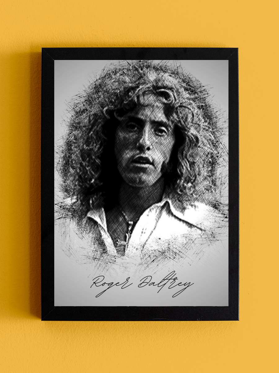 R. Daltrey Sketch Müzik Poster Tablo Siyah Çerçeveli Yüksek Kalite Müzik Duvar Tablo