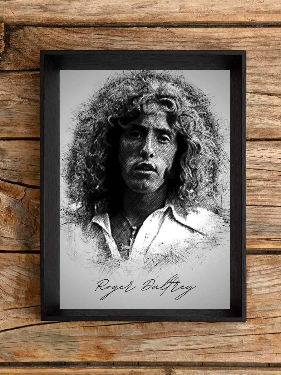 R. Daltrey Sketch Müzik Poster Tablo Siyah Çerçeveli Yüksek Kalite Müzik Duvar Tablo