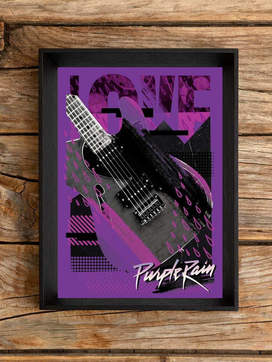 Purple Rain - Prince Müzik Poster Tablo Siyah Çerçeveli Yüksek Kalite Müzik Duvar Tablo