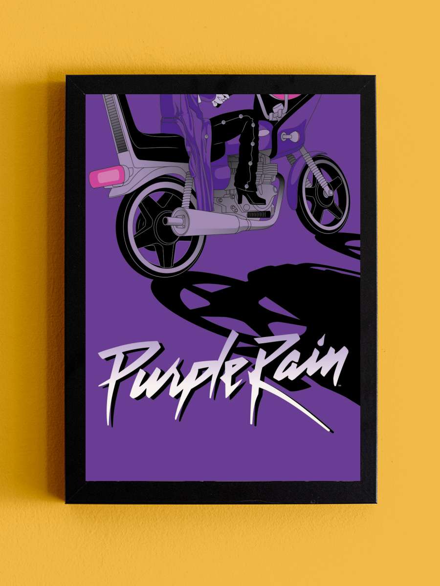 Purple Rain Müzik Poster Tablo Siyah Çerçeveli Yüksek Kalite Müzik Duvar Tablo